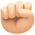 ✊🏻 raised fist: light skin tone display on Facebook